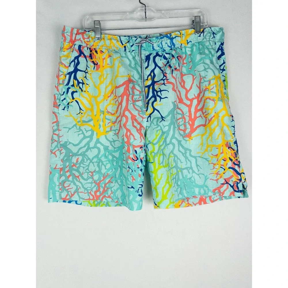 VTG Peter Millar Swim Trunks Mens XL All Over Print Mesh Vacations Coastal Aloha
